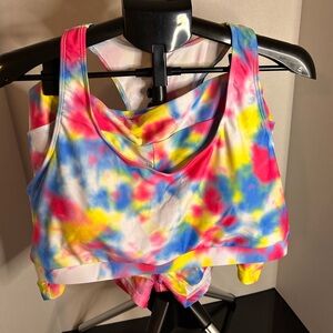 SHEIN Tie-Dye Bikini Set - Pink, Blue, Yellow four XL fits like size 16 to 18
